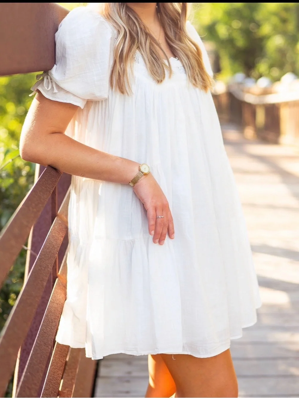 Free People Cream Eyelet Peasant Top - Picture 4 of 4